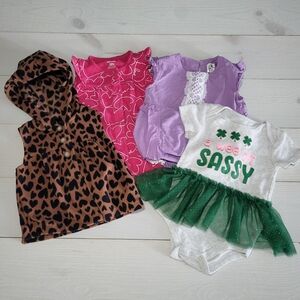 Carter's Baby Clothing Bundle Set St. Patrick's Day Hearts Spring Infant Onesies